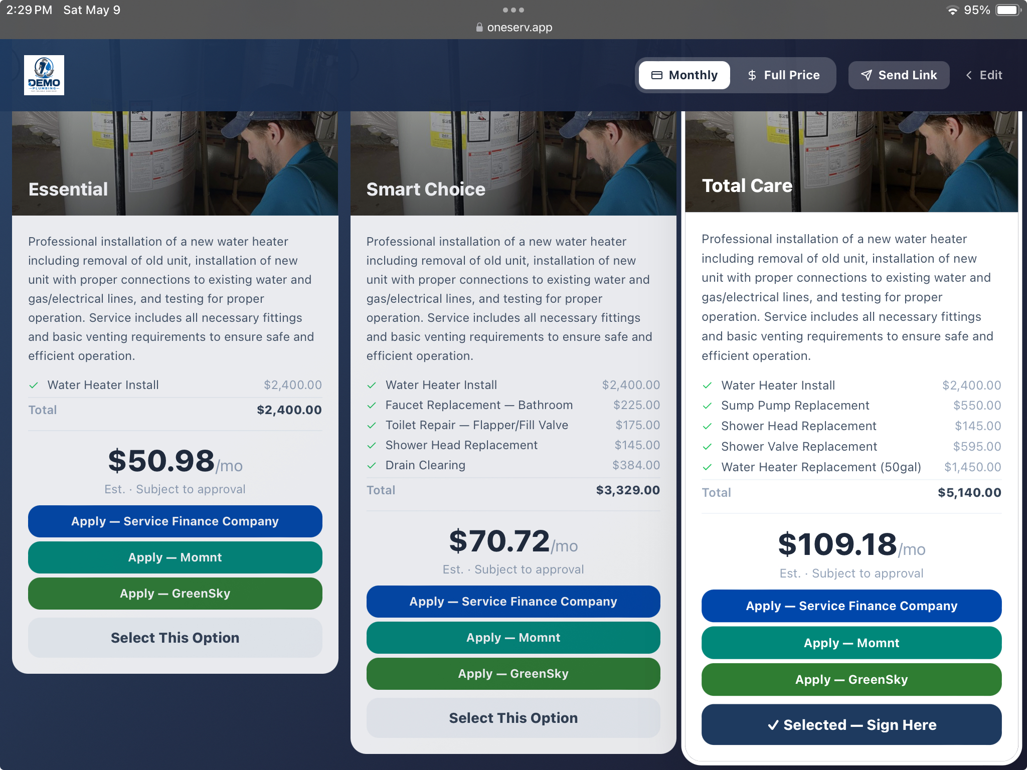 3-Tier Sales Presentation tool in action